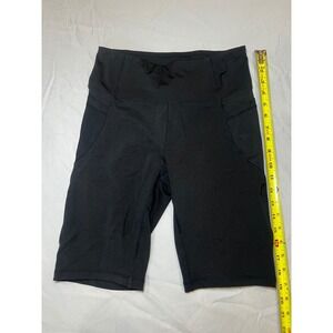 Ebb & Flow Women's Black Biker Shorts High Waist Yoga‎ Workout Exercise Small